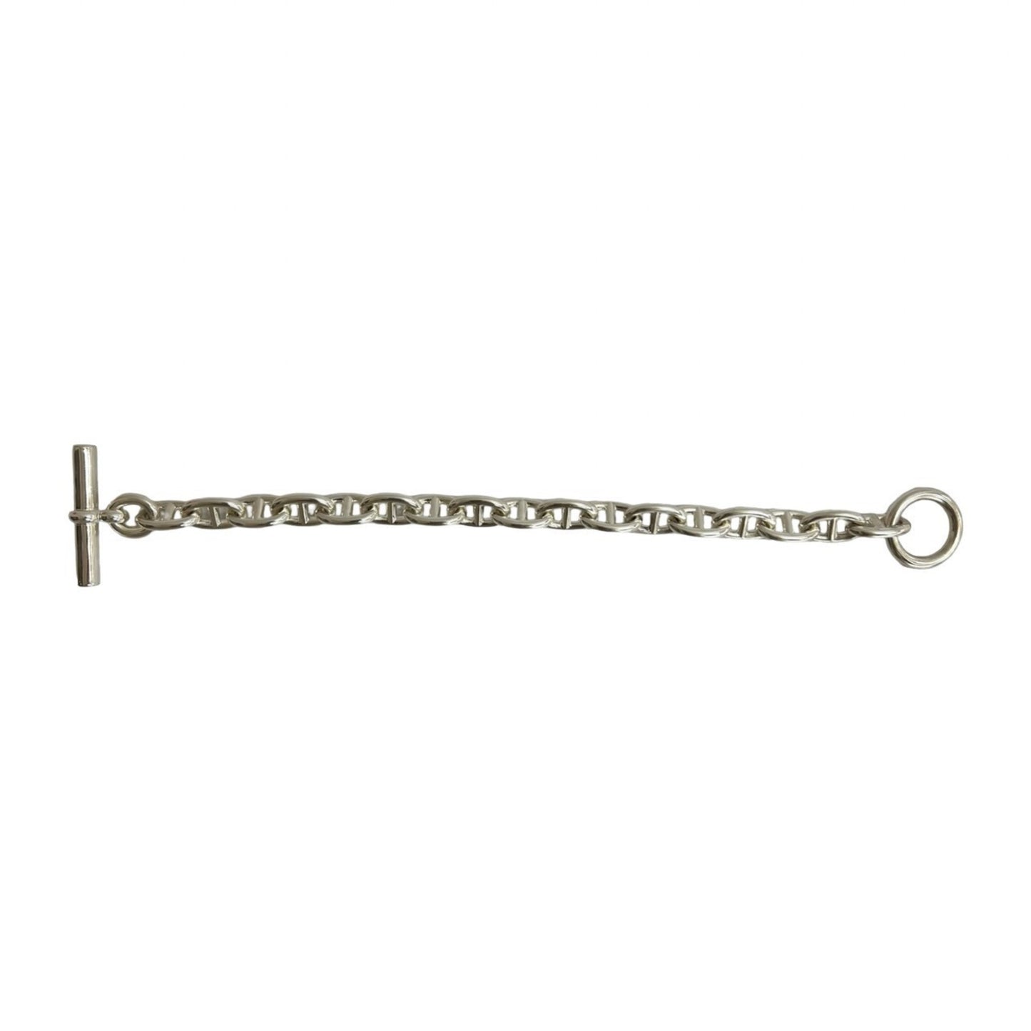 HERMES Chaine d'Ancre MM 17-link Sterling Silver 925 Chain Bracelet, Silver, 32mm