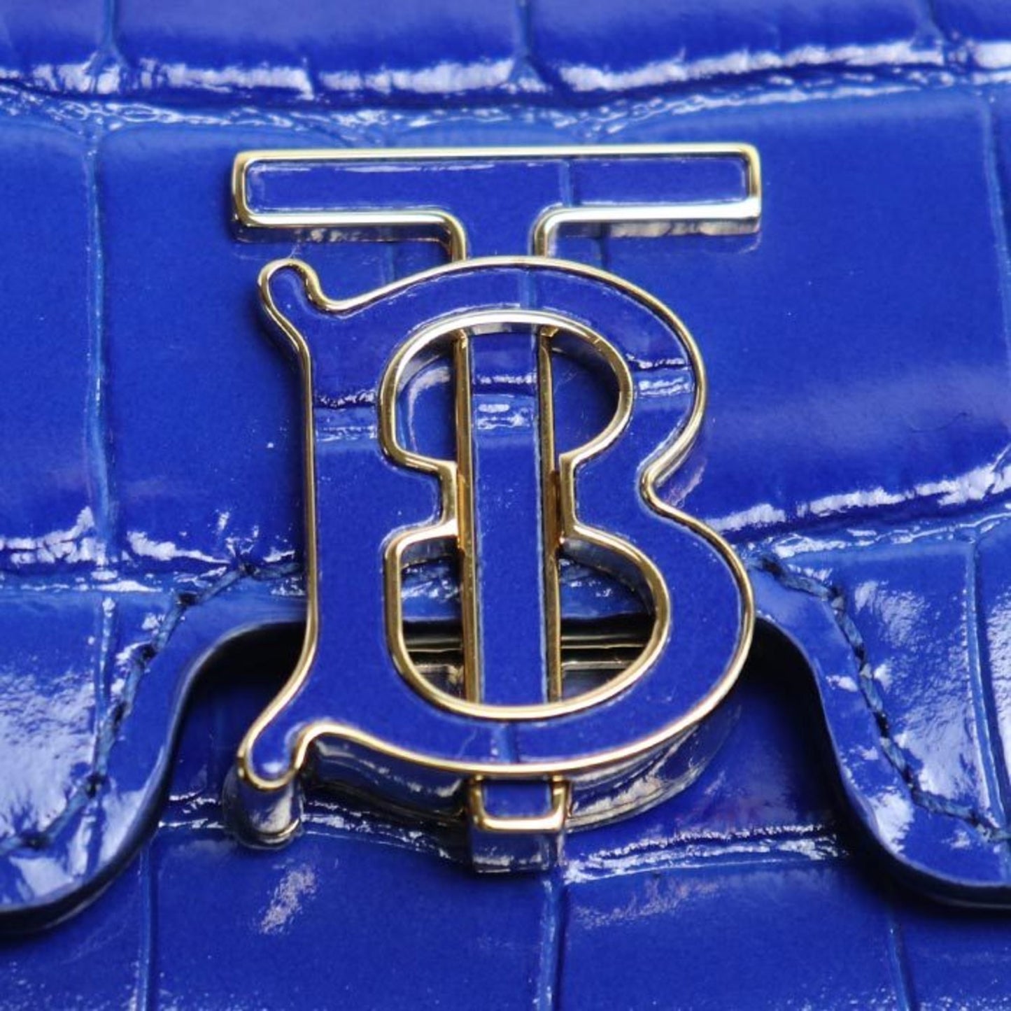 BURBERRY TB Folding Wallet Tri-fold Blue 8073880 Women's