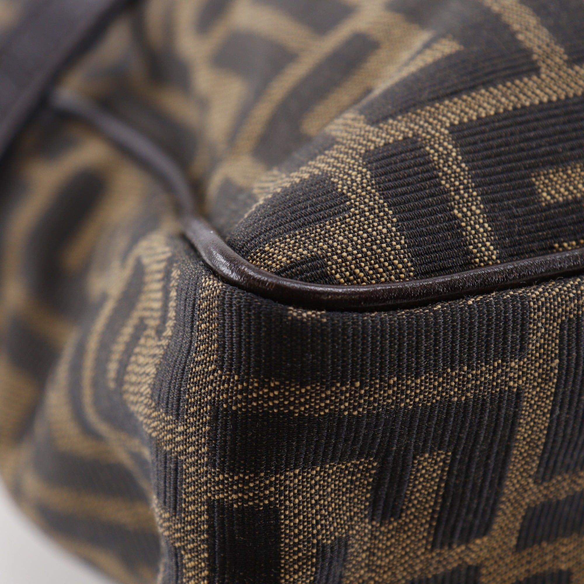 Fendi Zucca Business Bag, 2-Way Shoulder Nylon Canvas, Brown, 2-Way, A4 Size, Unisex — Like New