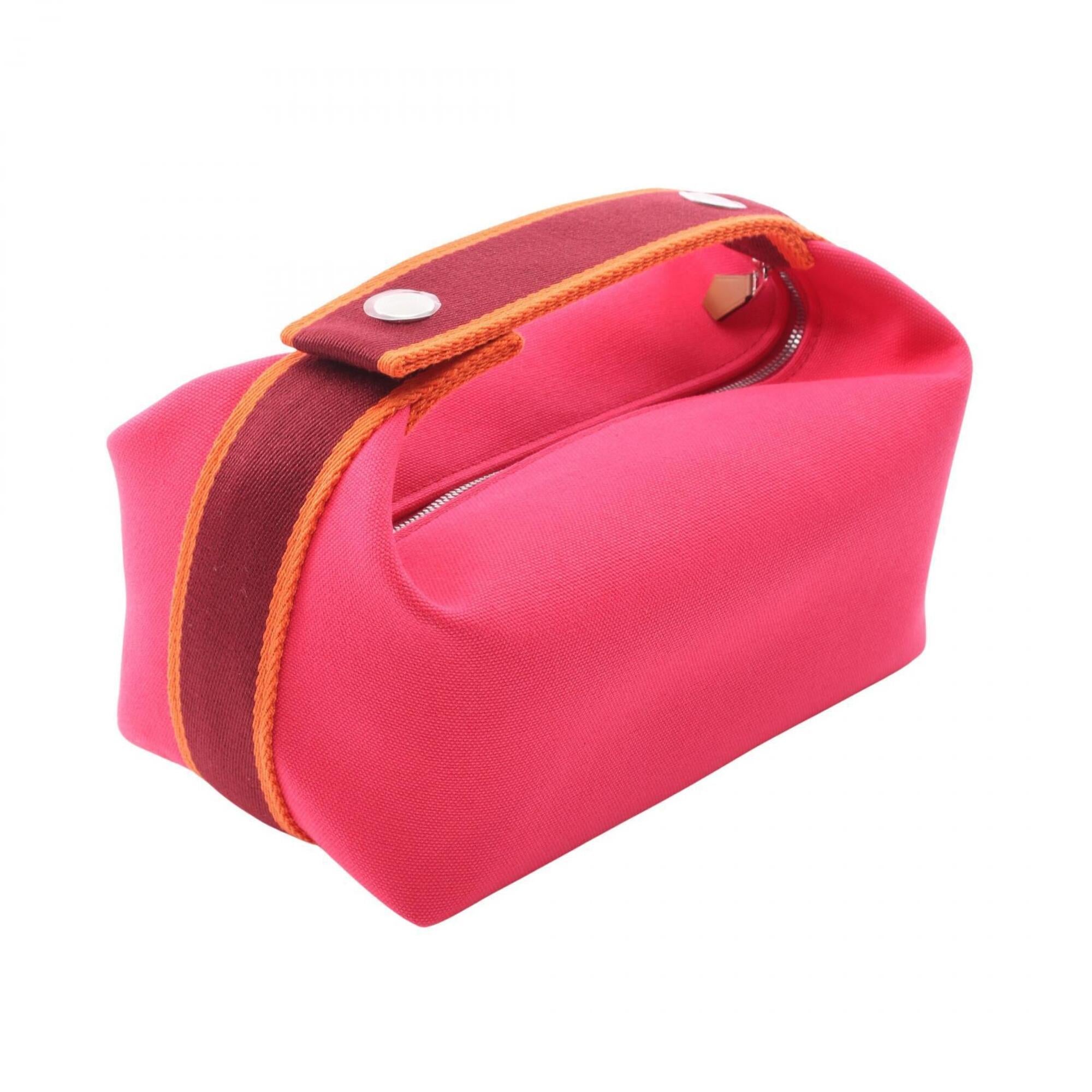 Hermes Bride à Bracque PM Handbag, Canvas, Women's, Pink, Bordeaux, Orange, H104222M 04 — New - Store Return