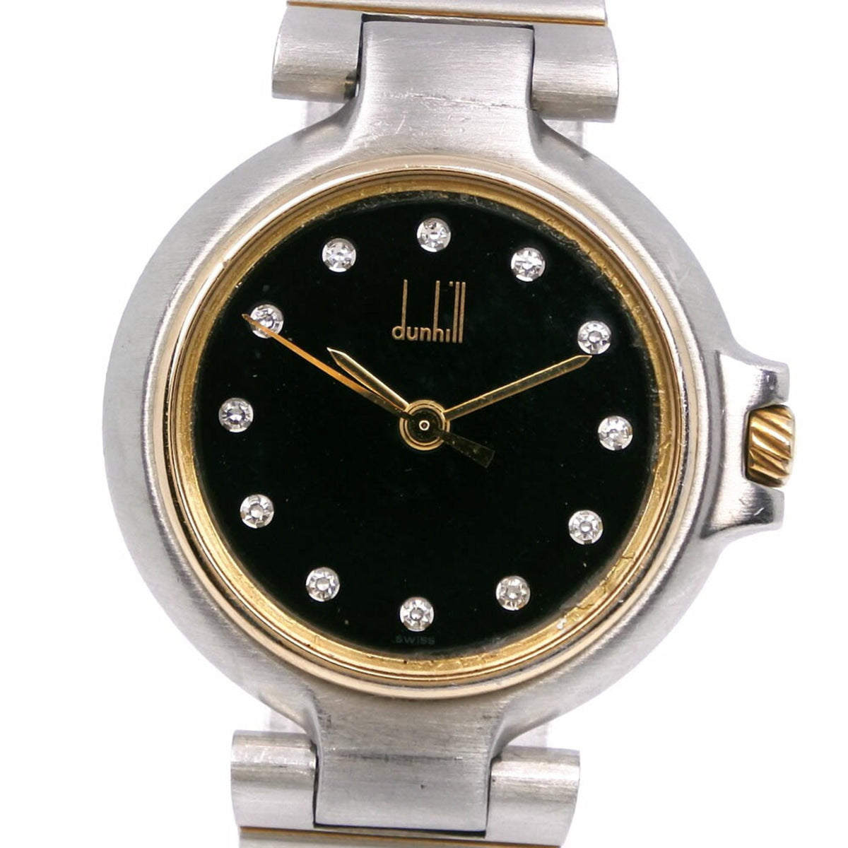 Dunhill Millennium Watch, 12P Diamond, Stainless Steel, Quartz, Analog Display, Black Dial, Millennium, Women's, H170524624 — Good