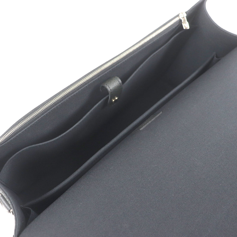 LOUIS VUITTON M32622 Taiga Anton LV Logo Embossed Briefcase Shoulder Bag Ardoise Made in France Men's — Like New