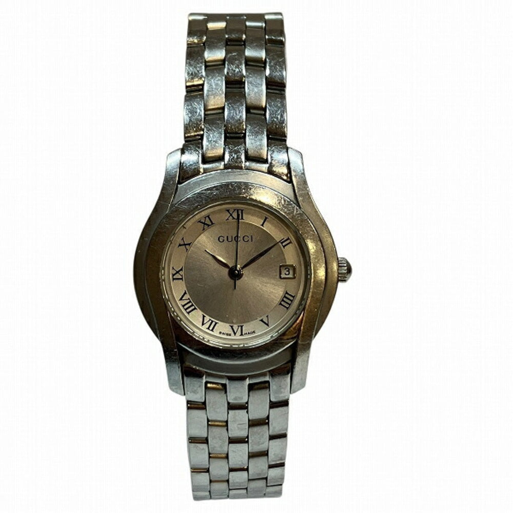 Gucci 5500L Quartz Silver Dial Date Roman Numeral Watch for Women — Good