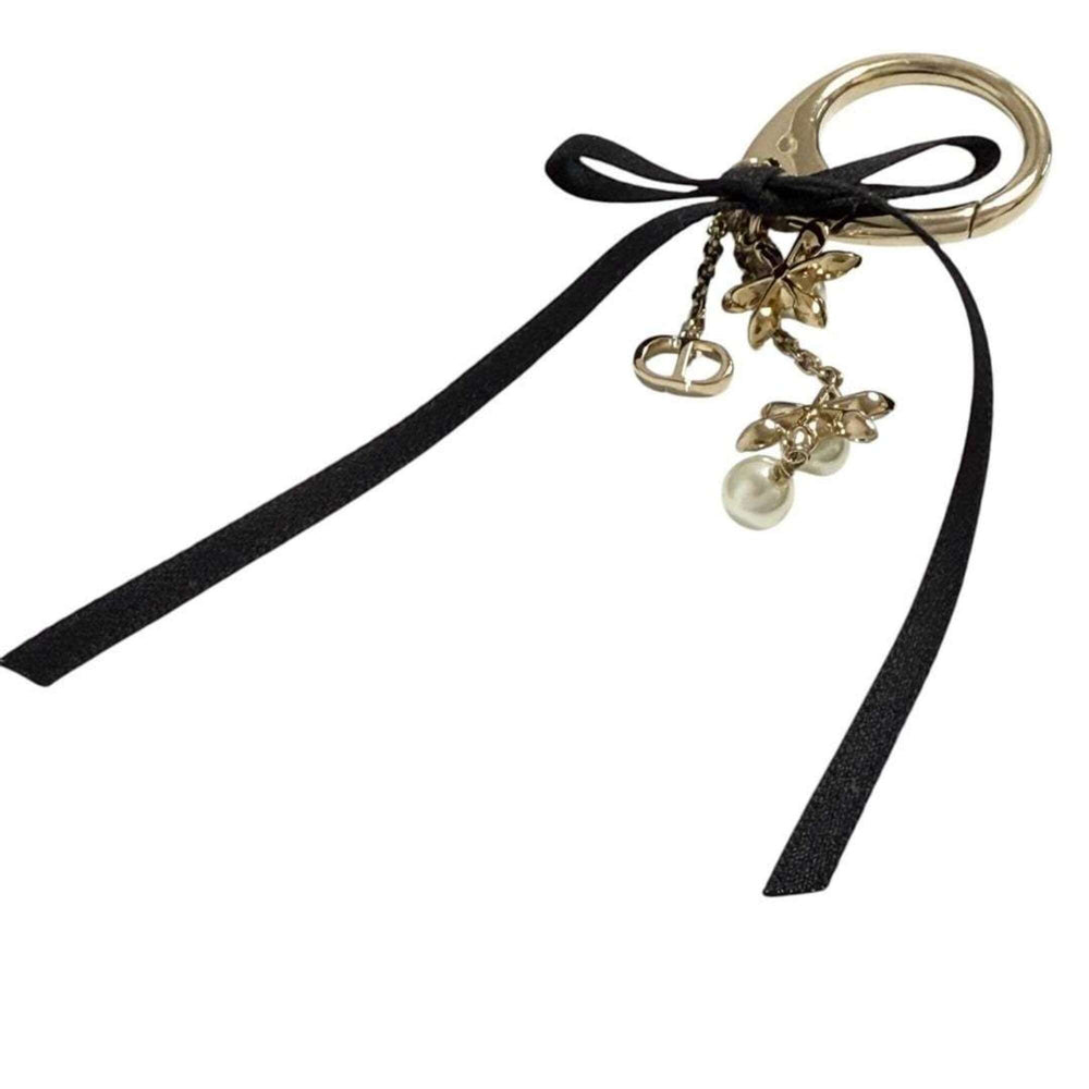 Christian Dior Dior Women's Bag Charm, Bloom in Ribbon, Black — Like New
