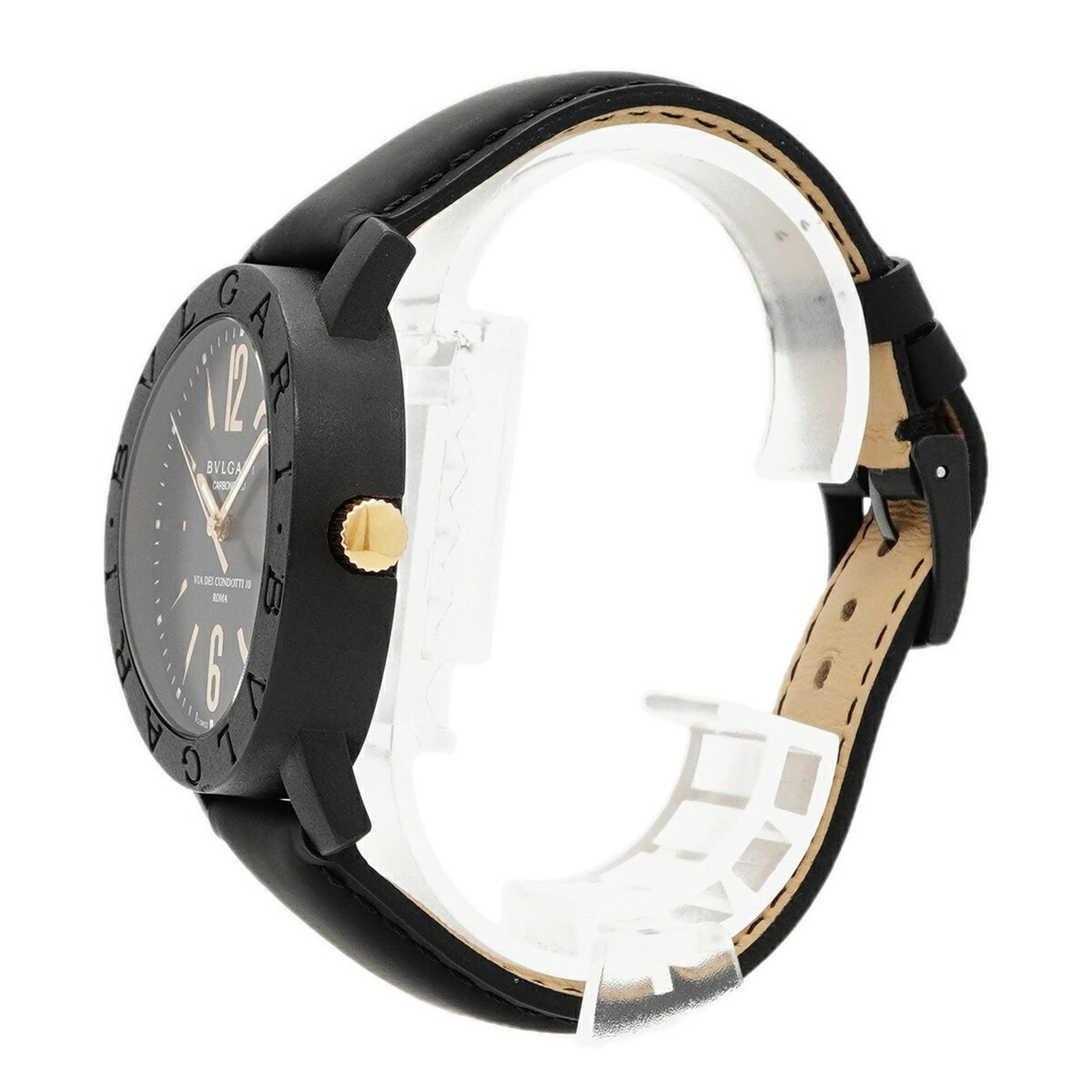 Bvlgari Carbon Gold BB40CL Black Dial Men's Watch — Good