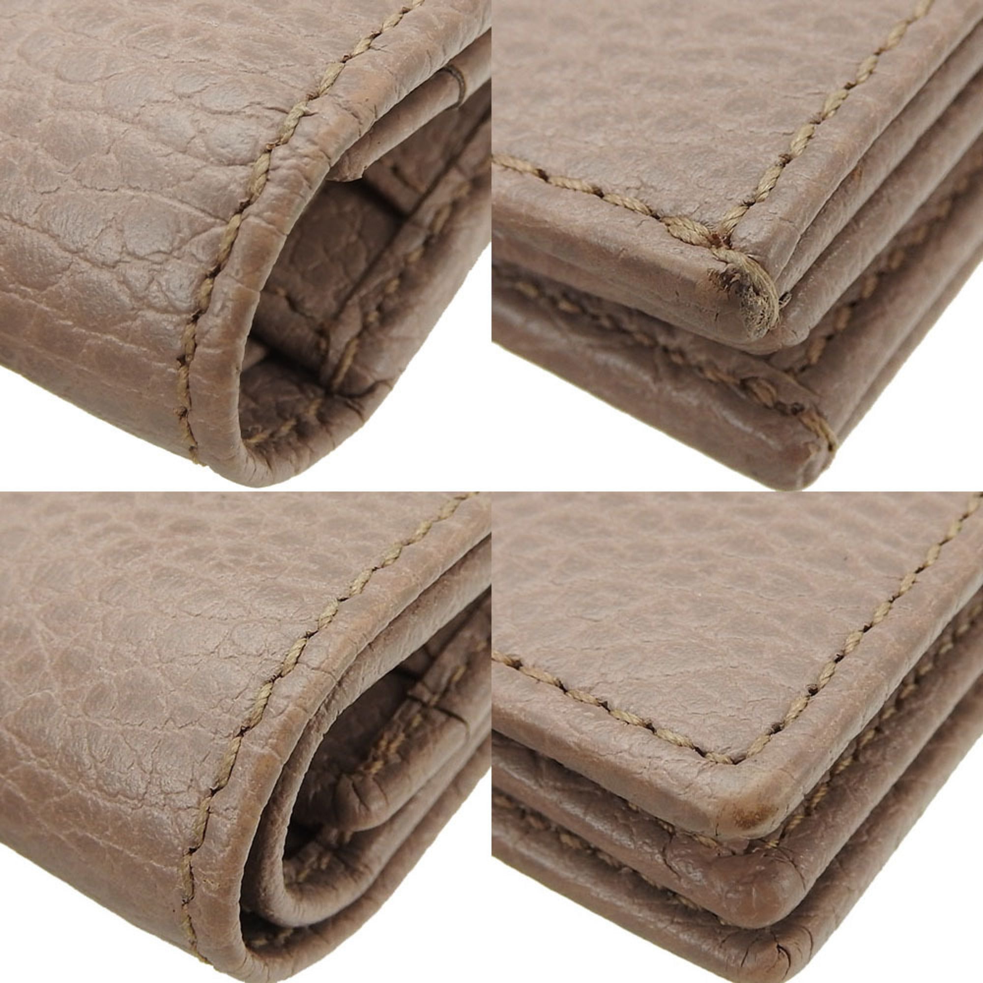 Gucci Bifold Wallet Compact 456126 GG Marmont Beige Accessories Women's GUCCI Leather beige gold