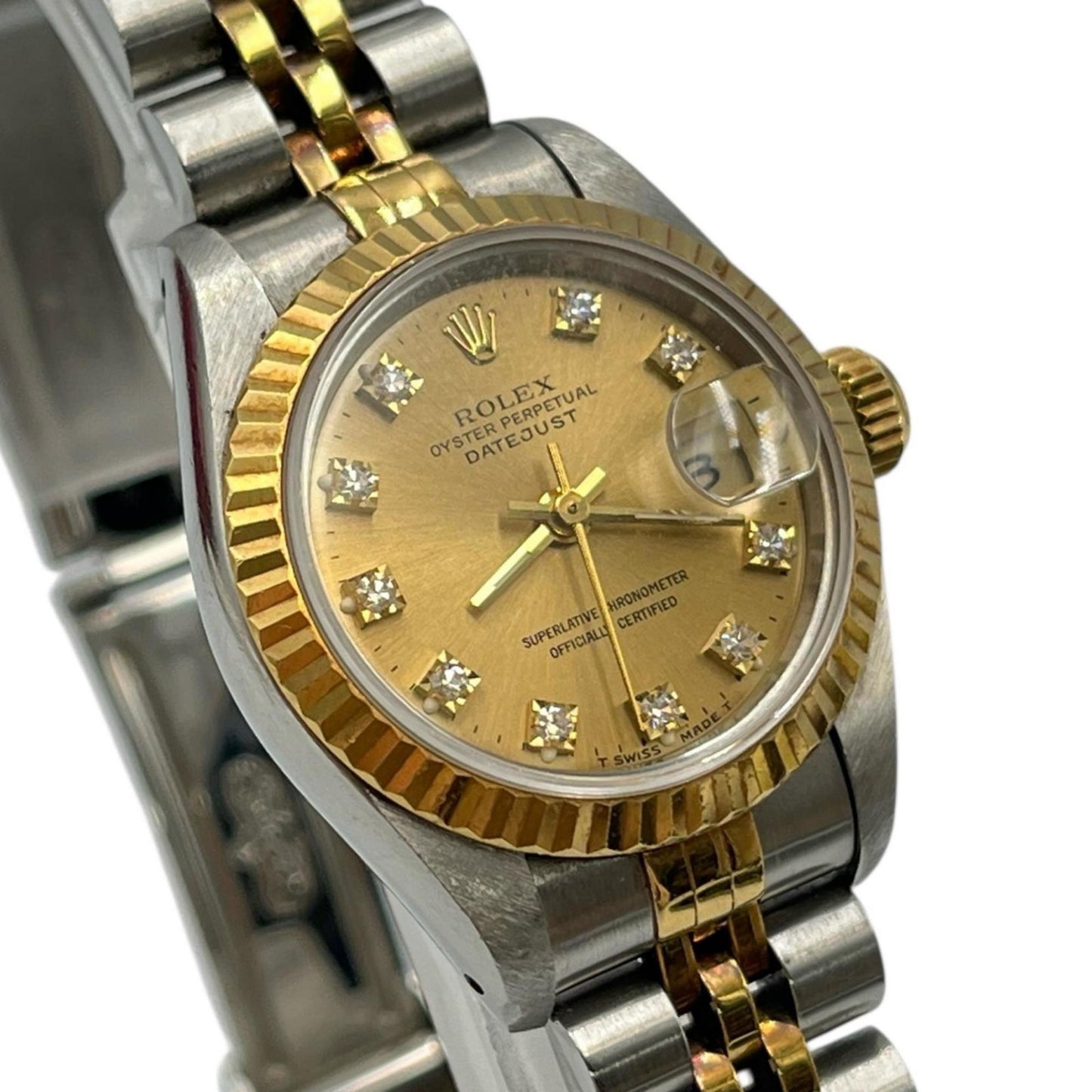 Rolex Datejust Watch 69173G with 10 Diamonds, Stainless Steel and Yellow Gold, Women's