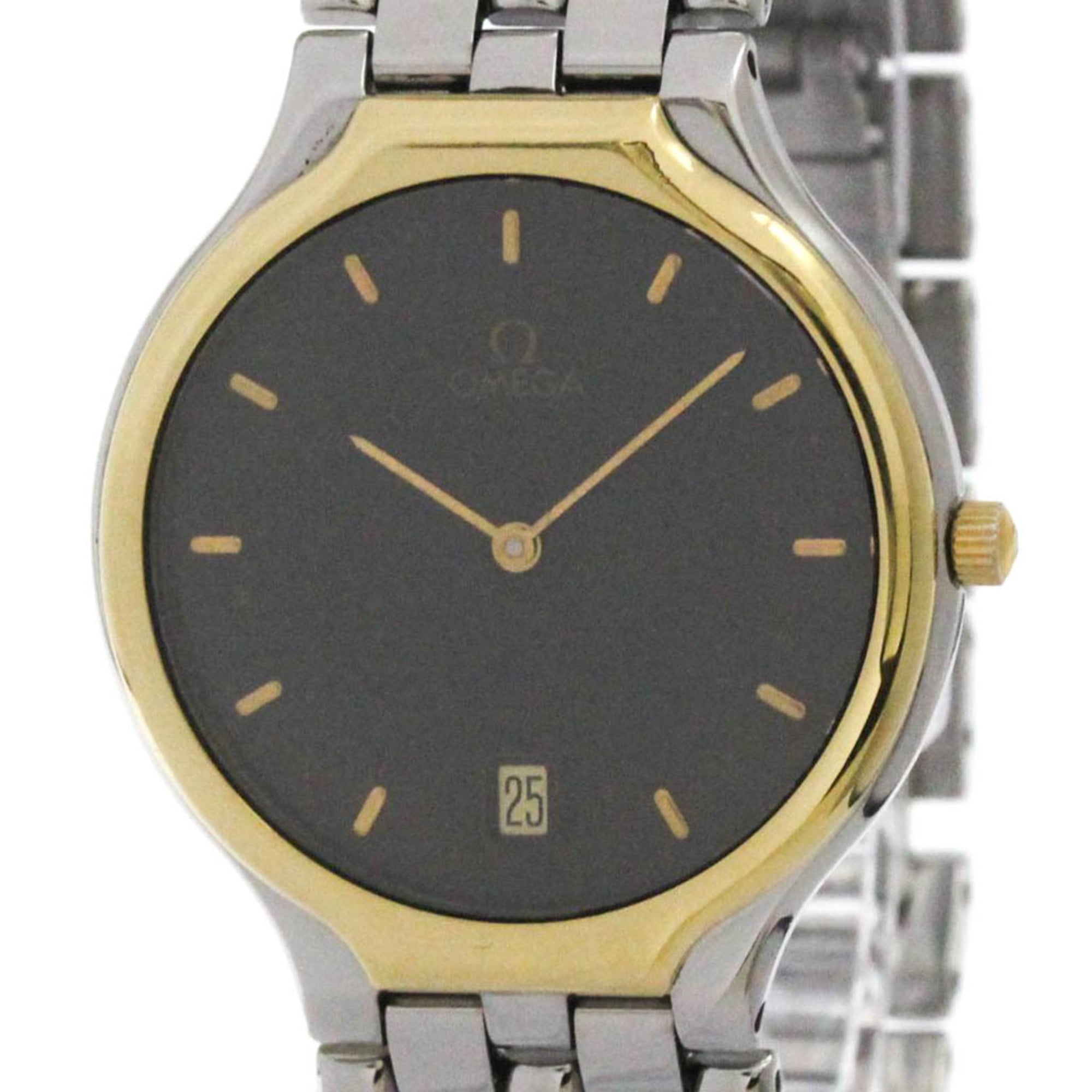 OMEGA De Ville Symbol K18 Gold Steel Quartz Mens Watch 196.0316 Polished — Very Good