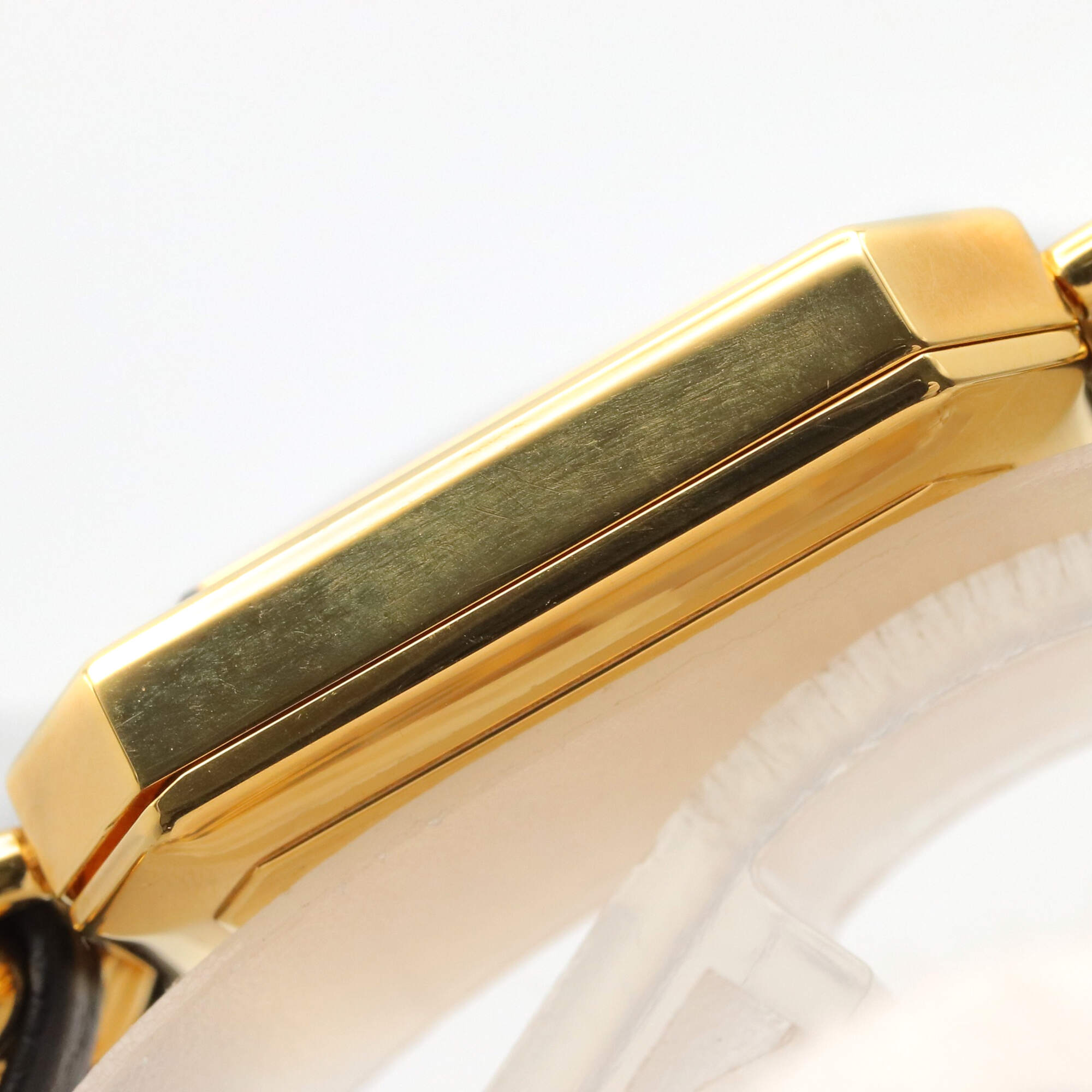 Chanel CHANEL Première S Watch, Gold Plated (GP), Leather Strap, Women's, Black, H0001 — Very Good