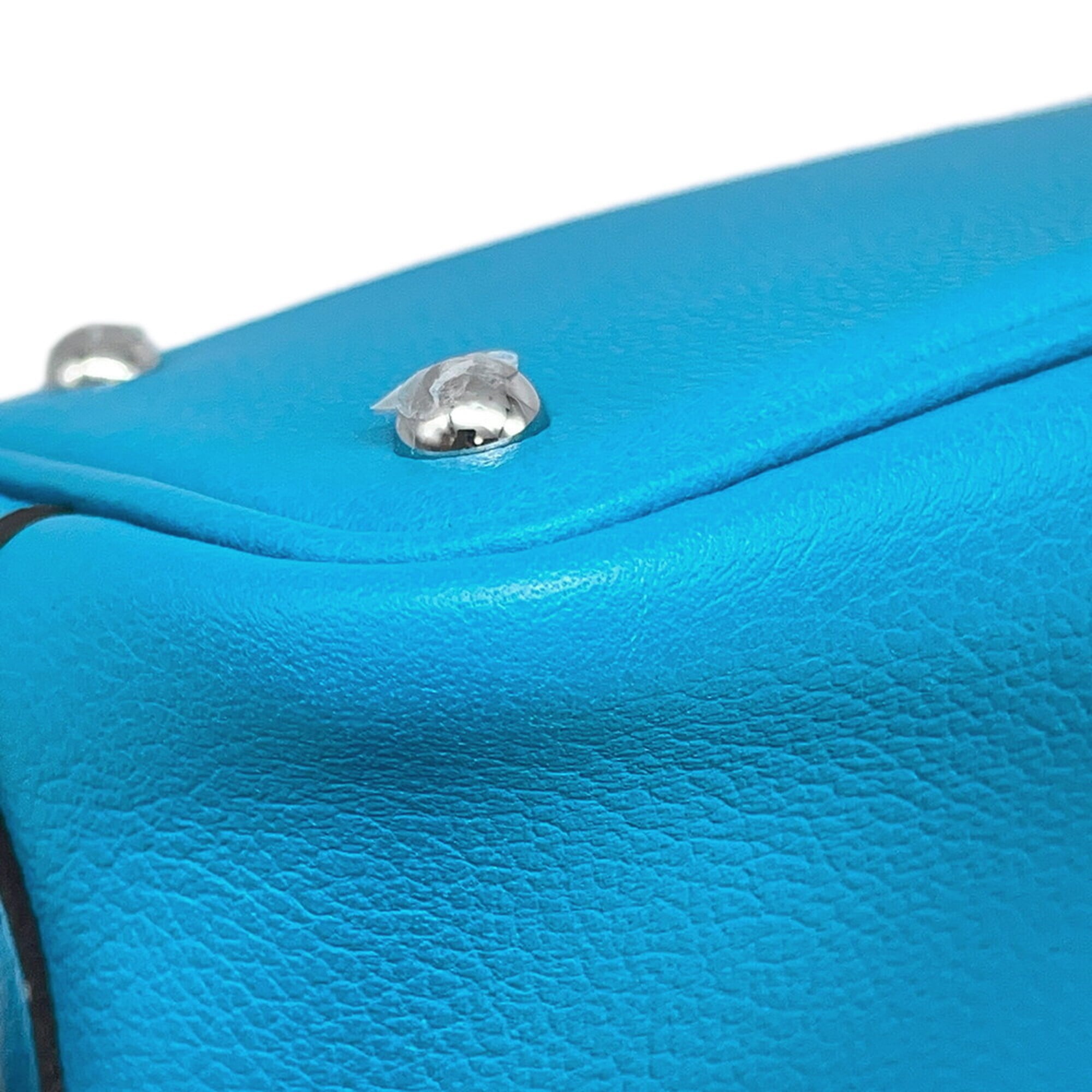 Hermes Bolide 1923 Mini Blue Zanzibar Evercolor W stamp HERMES 2-way shoulder bag handbag women's — Like New