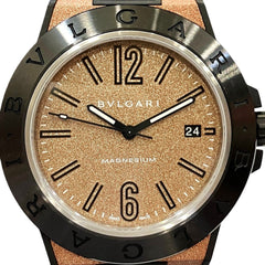 Bulgari Diagono Magnesium Watch, Total Weight 71g, Rubber Strap, Automatic Movement, Brown Dial, DG41SMC — Good