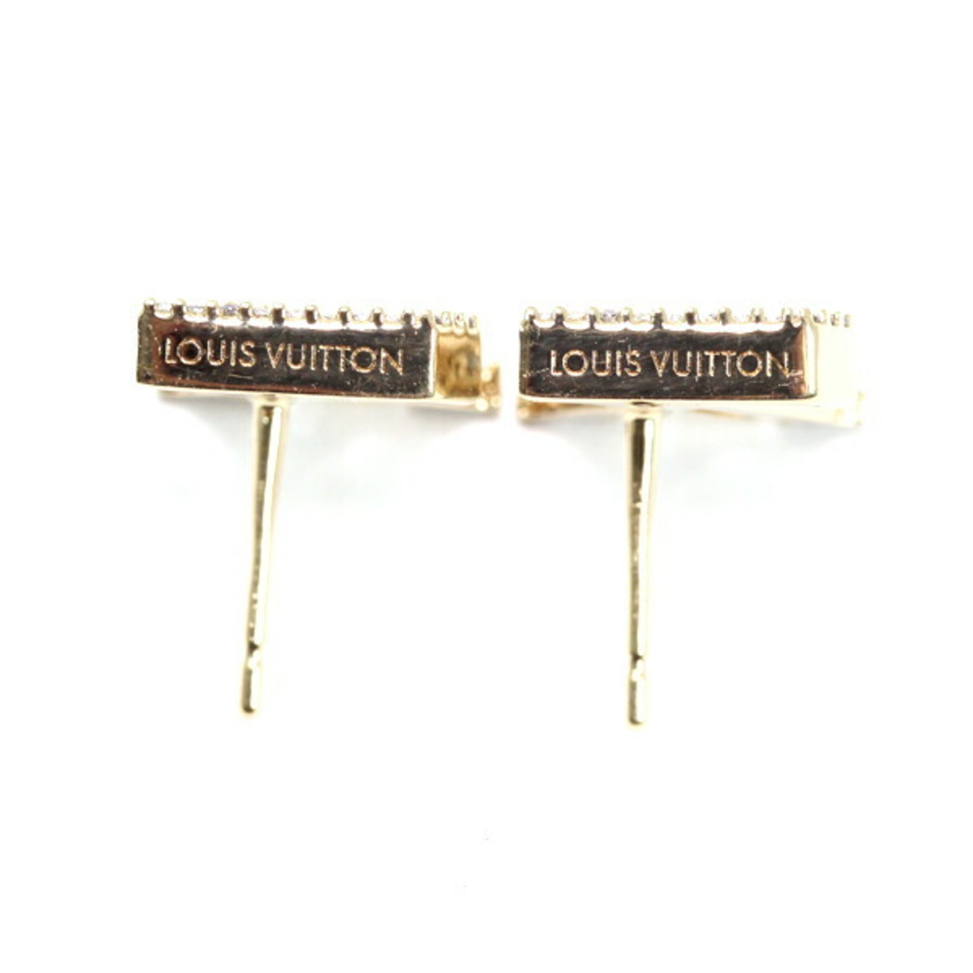 Louis Vuitton Earrings - LV Iconic Strass M00609 Gold Rhinestone Women's LOUIS VUITTON T5823 — Like New