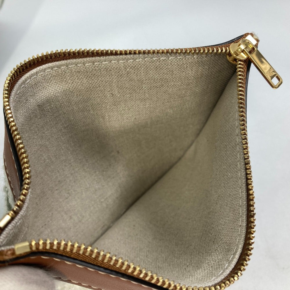 CELINE 195572ED3-15KZ border Bag 2WAY Bucket Bag Shoulder Bag Hand Bag khaki & tan — Like New