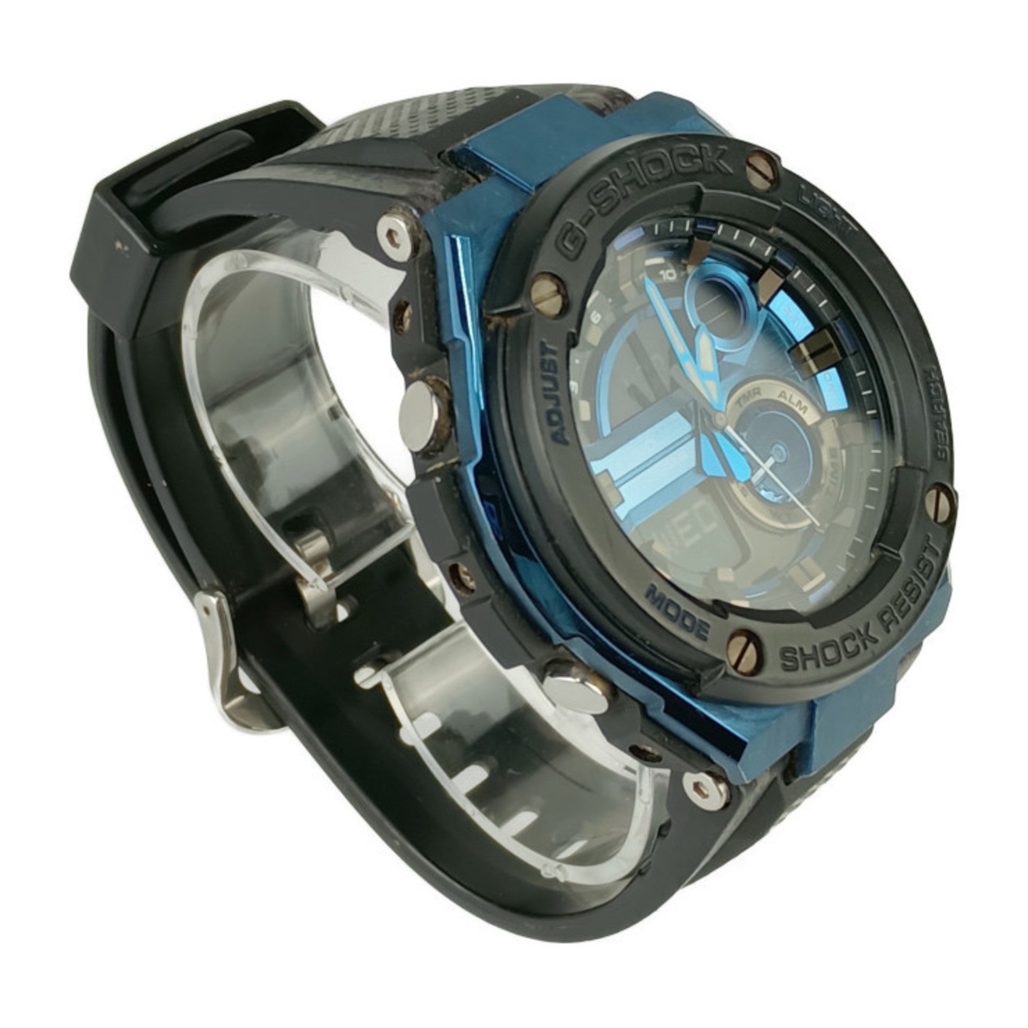CASIO Casio Watch G-SHOCK G-STEEL G-Shock G-Steel GST-200CP-2AJF Black & Blue Dial Resin Stainless Steel Men's Digital Quartz — Good