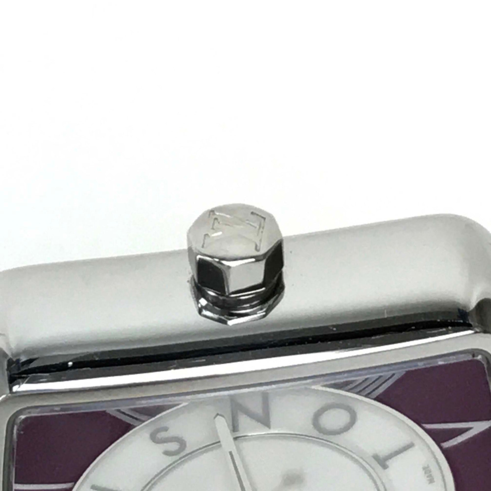 Louis Vuitton Q221J Quartz Wristwatch Silver Wine red Based — Good