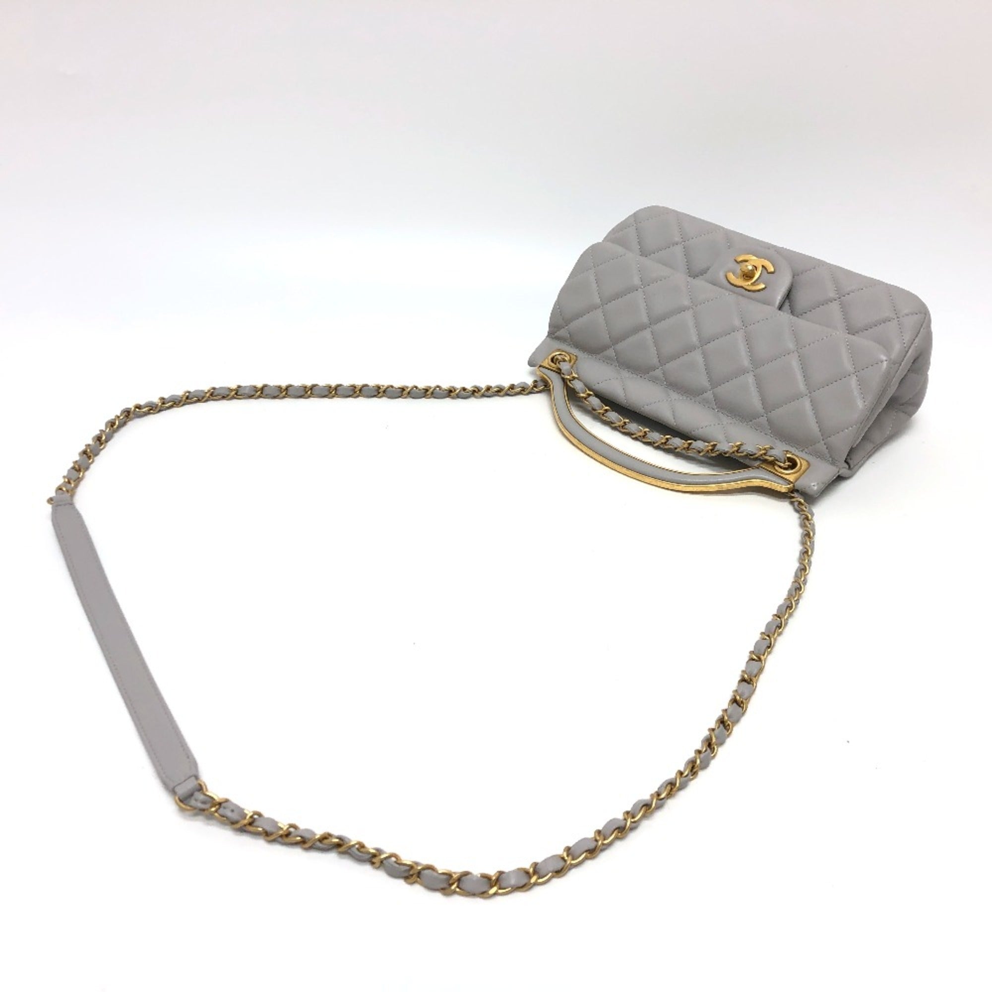 Chanel 2WAY Crossbody Shoulder Shoulder Bag gray GoldHardware — Like New