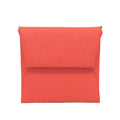 Hermes Bastia Verso Men,Women Chevre Leather Coin Purse/coin Case Beige,Pink