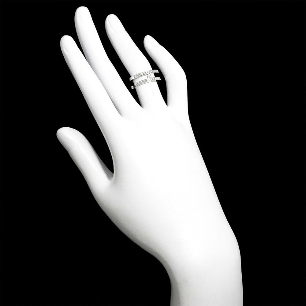Hermes Ariane Chaine d'Ancre #48 Ring with Diamonds, 18K White Gold (750) — Like New