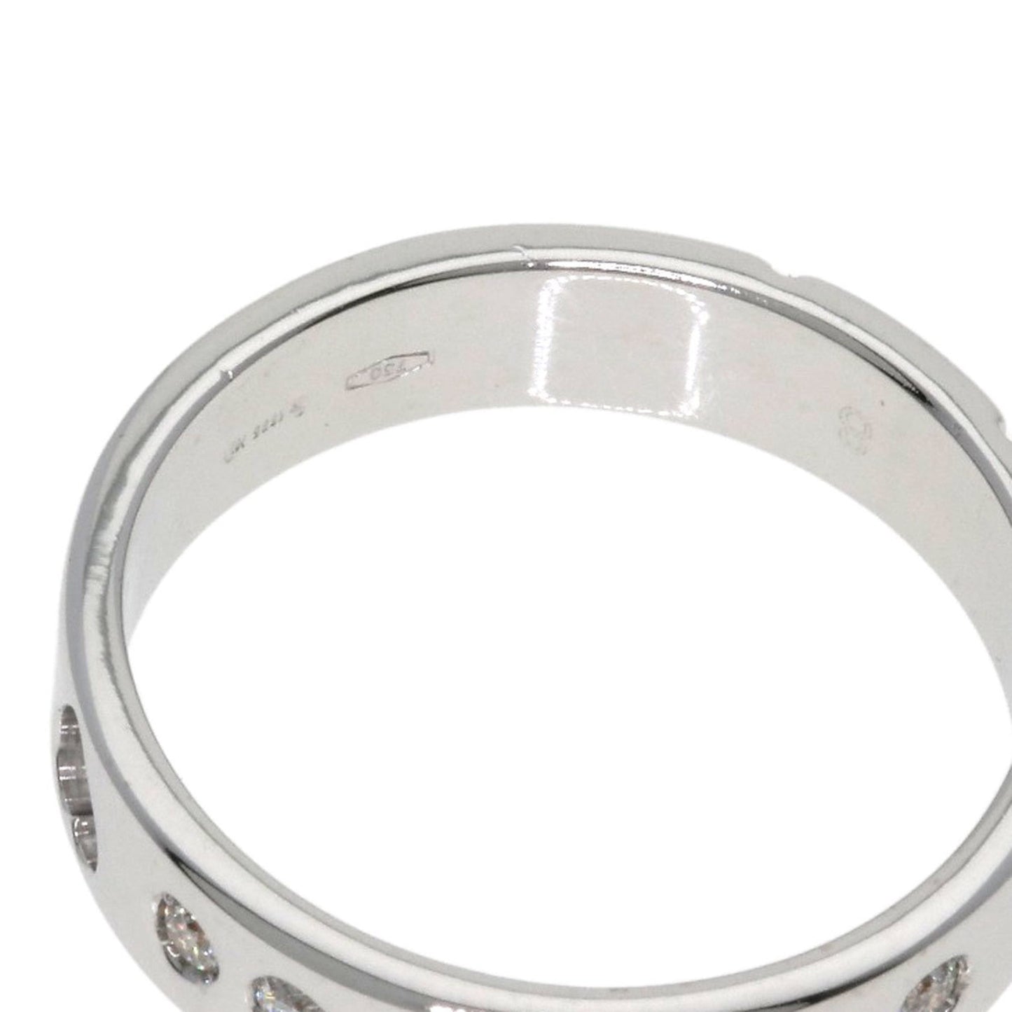 Gucci Amor Heart 10P Diamond #8 Ring, K18 White Gold, Women's, GUCCI