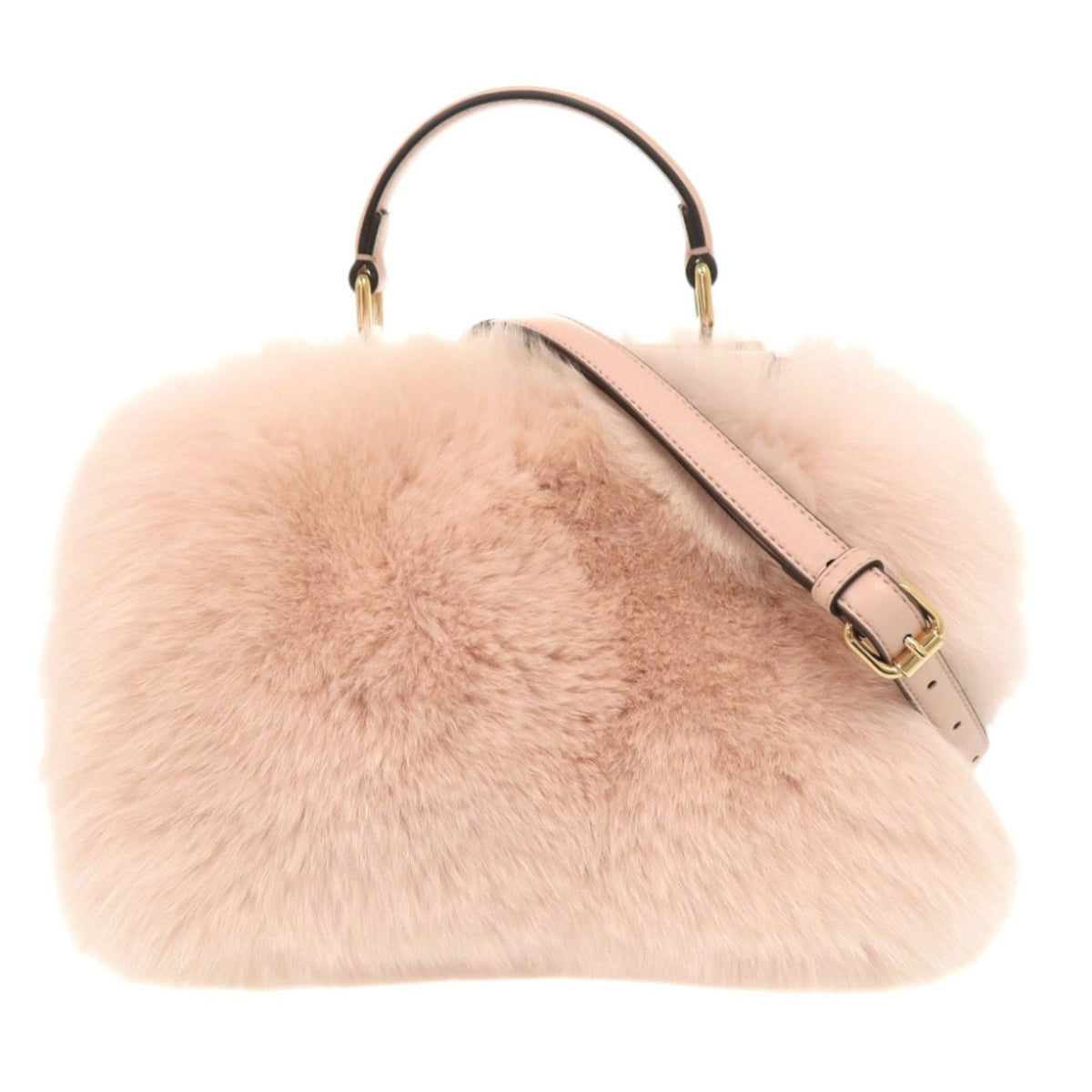 Fendi Peekaboo Mini 8BN244 Fox Fur Leather Pink 2-Way Handbag Shoulder Bag 1088FENDI — Like New