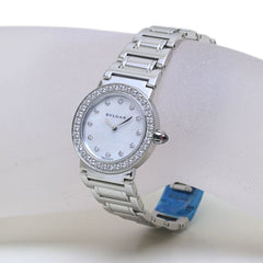 BVLGARI Women's Stainless Steel Watch with 12 Diamond Bezel (BBL26WSDS BBL26S 102374) 40086 — Very Good