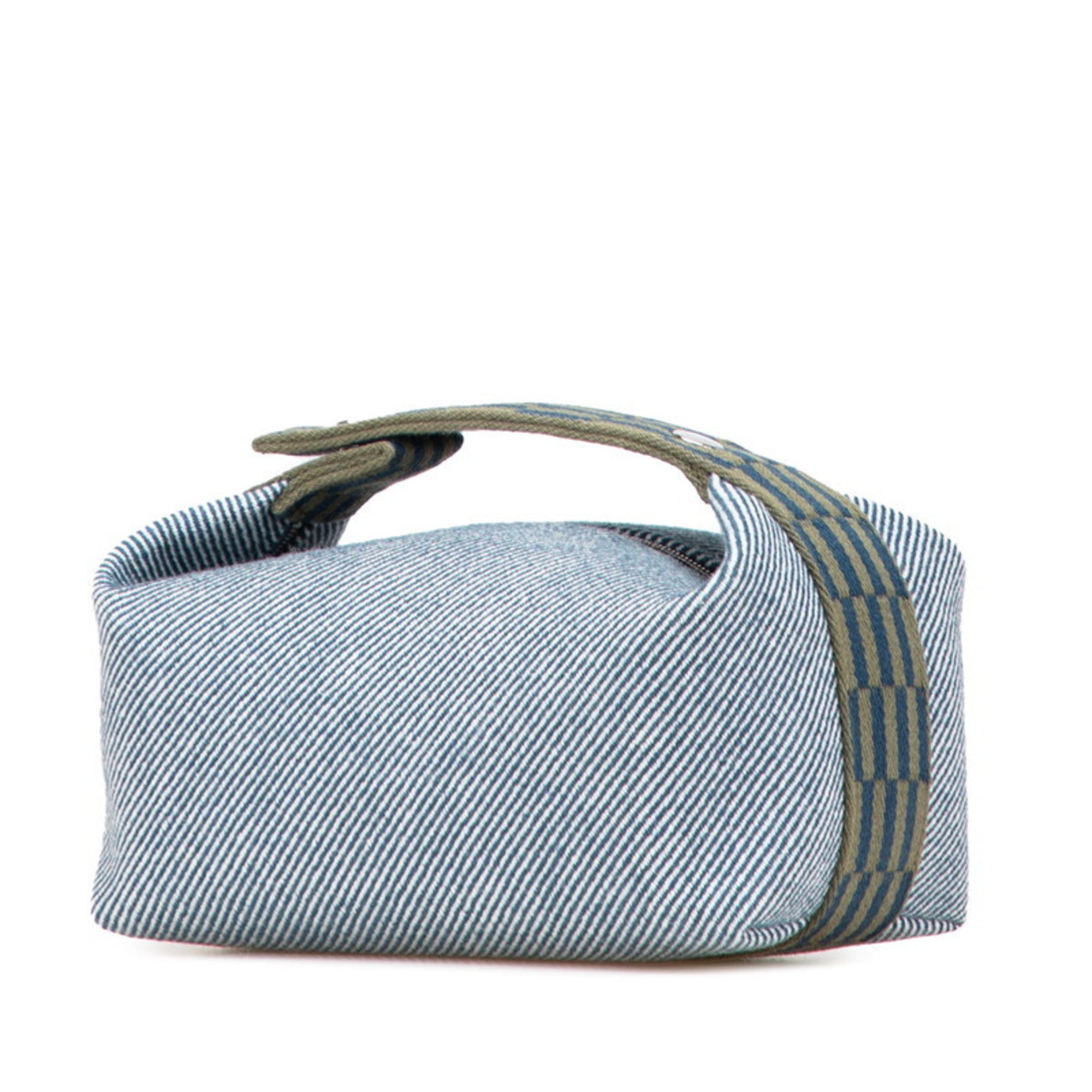 Hermès Bride A Black PM Handbag Pouch Navy Khaki Toile Officier Women's HERMES