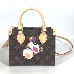 LOUIS VUITTON M13668 LV x TM On the Go BB Monogram Takashi Murakami Handbag Canvas Men's Women's Brown — New - Store Return