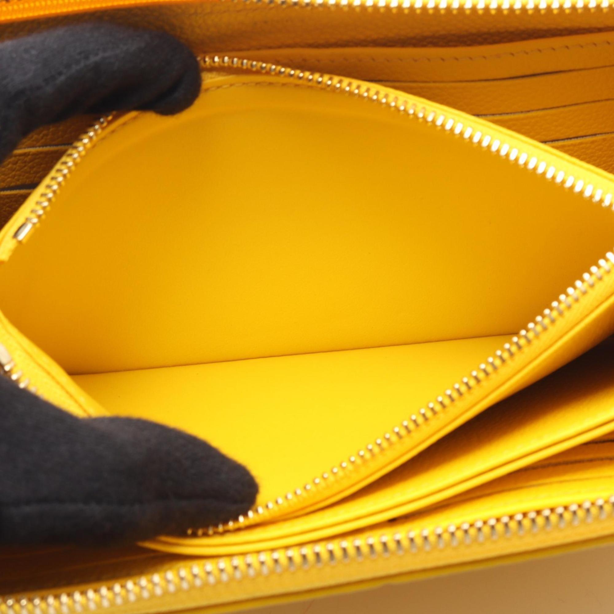 Louis Vuitton Zippy Wallet, Monogram Empreinte Leather, Round Long Women's, Yellow, M13577