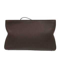 Salvatore Ferragamo 241445 Leather Brown Clutch Bag Second 0386Salvatore — Like New