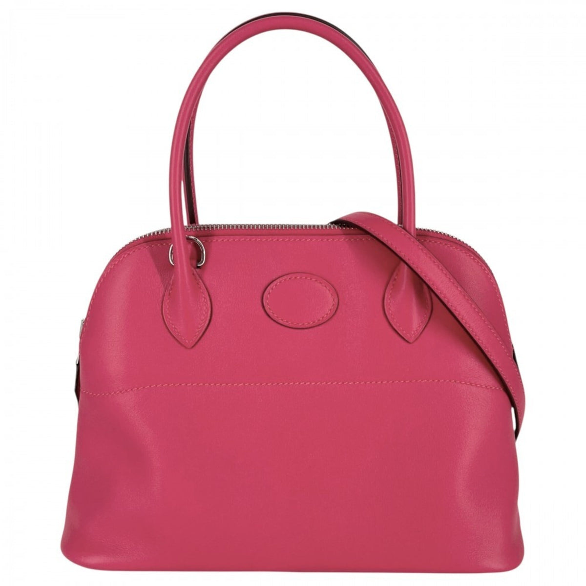 Hermes Bolide 27 Women's Handbag Shoulder Bag Crossbody HERMES C Stamp Swift Pink Silver Hardware 2018 — Like New