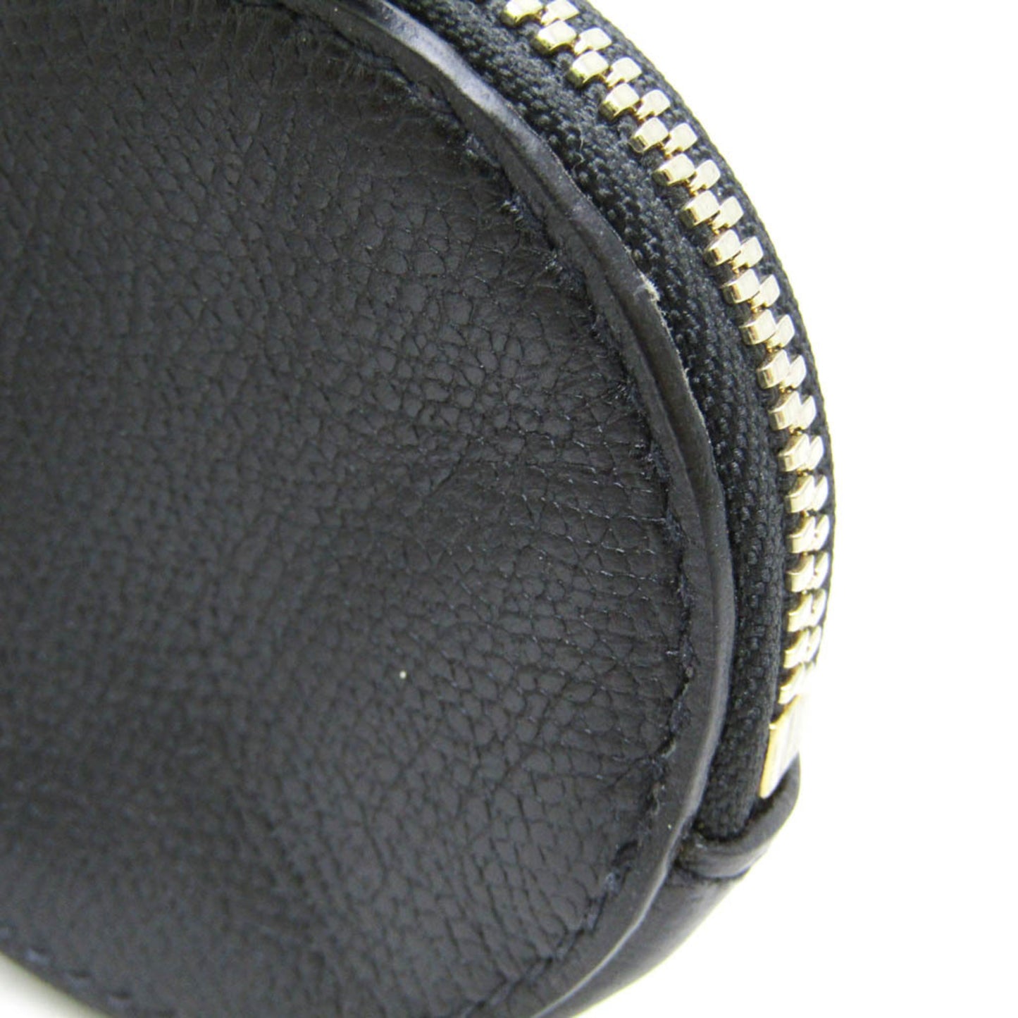 Valextra Round Type Men,Women Leather Coin Purse/coin Case Black