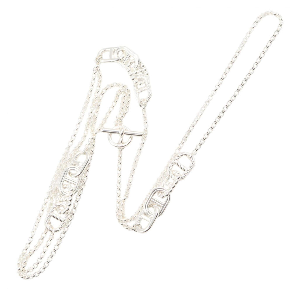 Hermes Chaine d'Ancre Area II Long Necklace, Sterling Silver 925, Women's Jewelry, Tone — New - Store Return