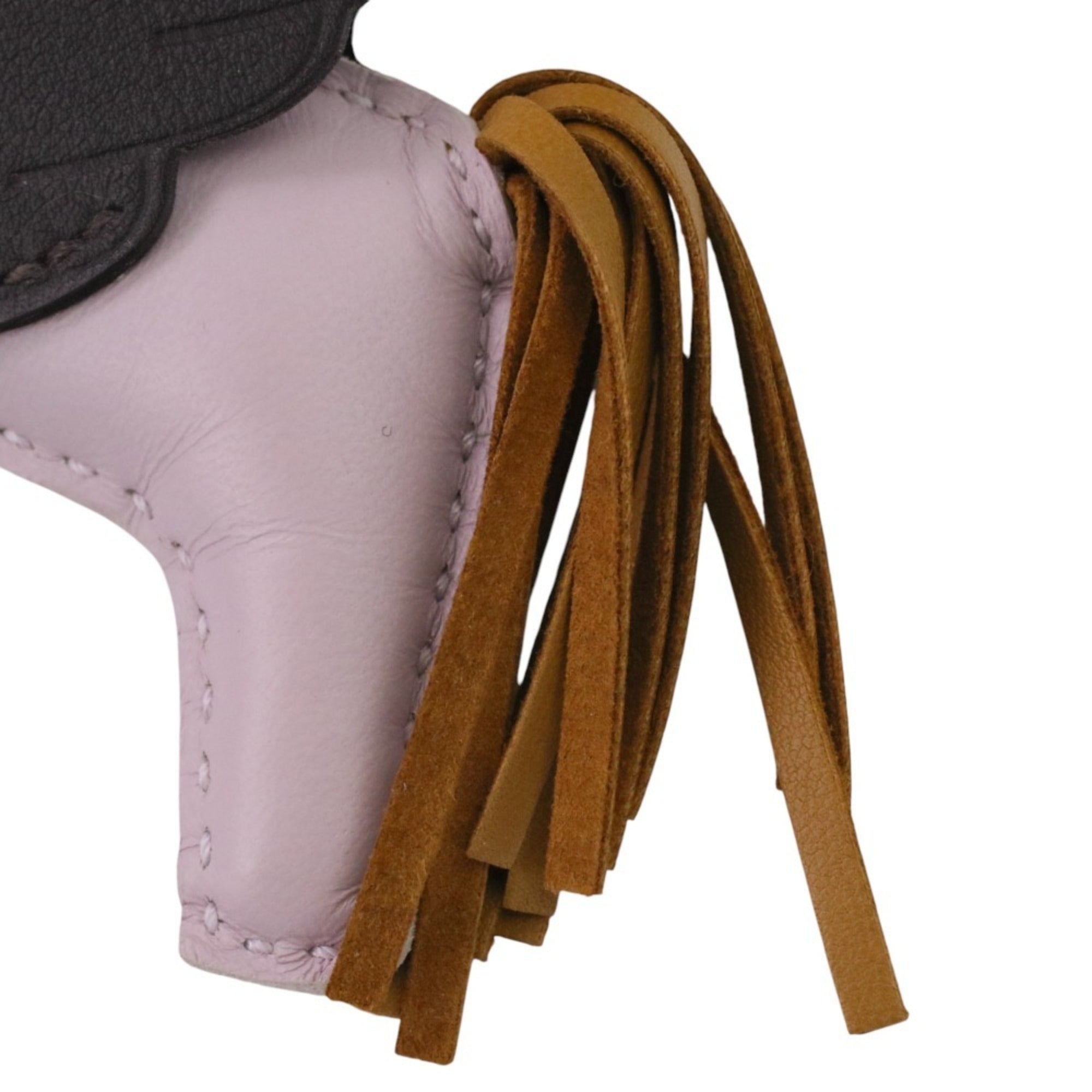 HERMES Rodeo Pegasus PM Bag Charm in Mauve Pale Sesame Ebene with U Stamp for Women — Like New