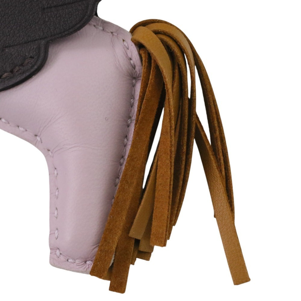 HERMES Rodeo Pegasus PM Bag Charm in Mauve Pale Sesame Ebene with U Stamp for Women — Like New