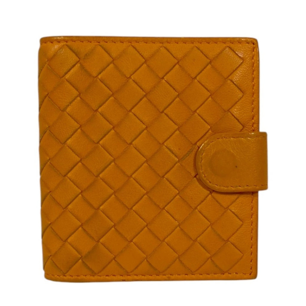 BOTTEGA VENETA Bottega Veneta Intrecciato Compact Wallet, Bi-fold Orange, Women's