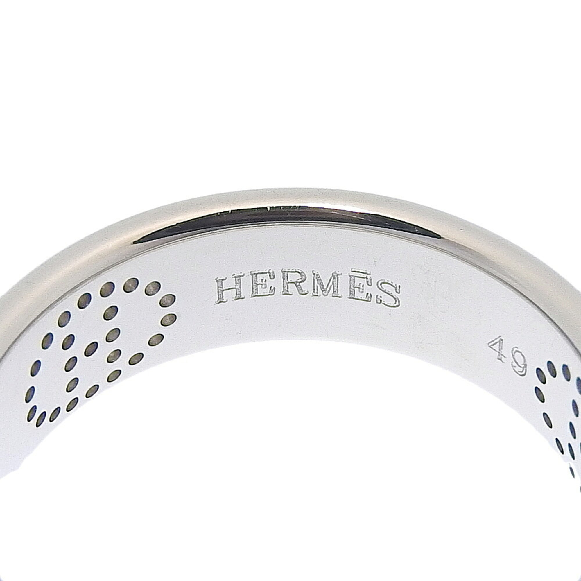 Hermes Eclipse Ring, approximately 6.3g, K18WG White Gold, Au750 stamped, size #49 (approximately US 8.5) — Like New