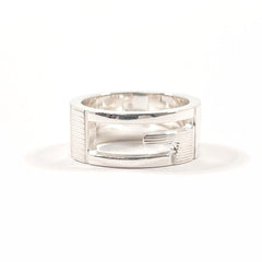 GUCCI Branded Cutout G Ring, Sterling Silver 925, Size 10, Silver, Women's — Like New