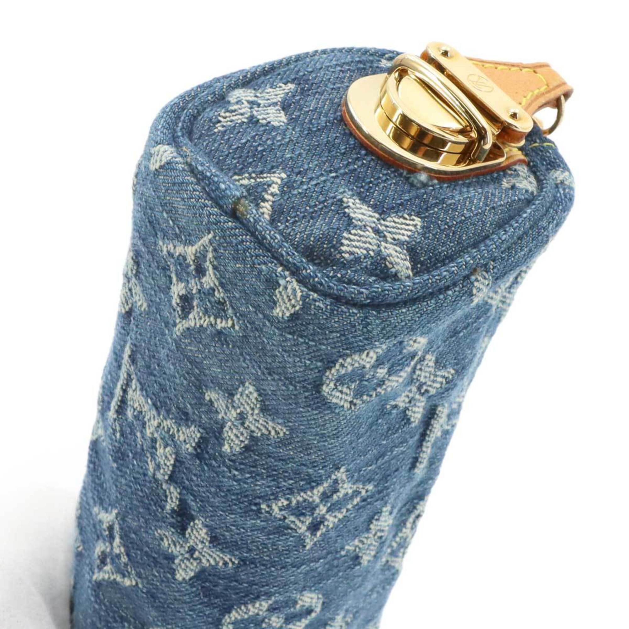 Louis Vuitton Monogram Denim Trousse Speedy GM Handbag Pouch Blue M95081 Gold Hardware — Like New