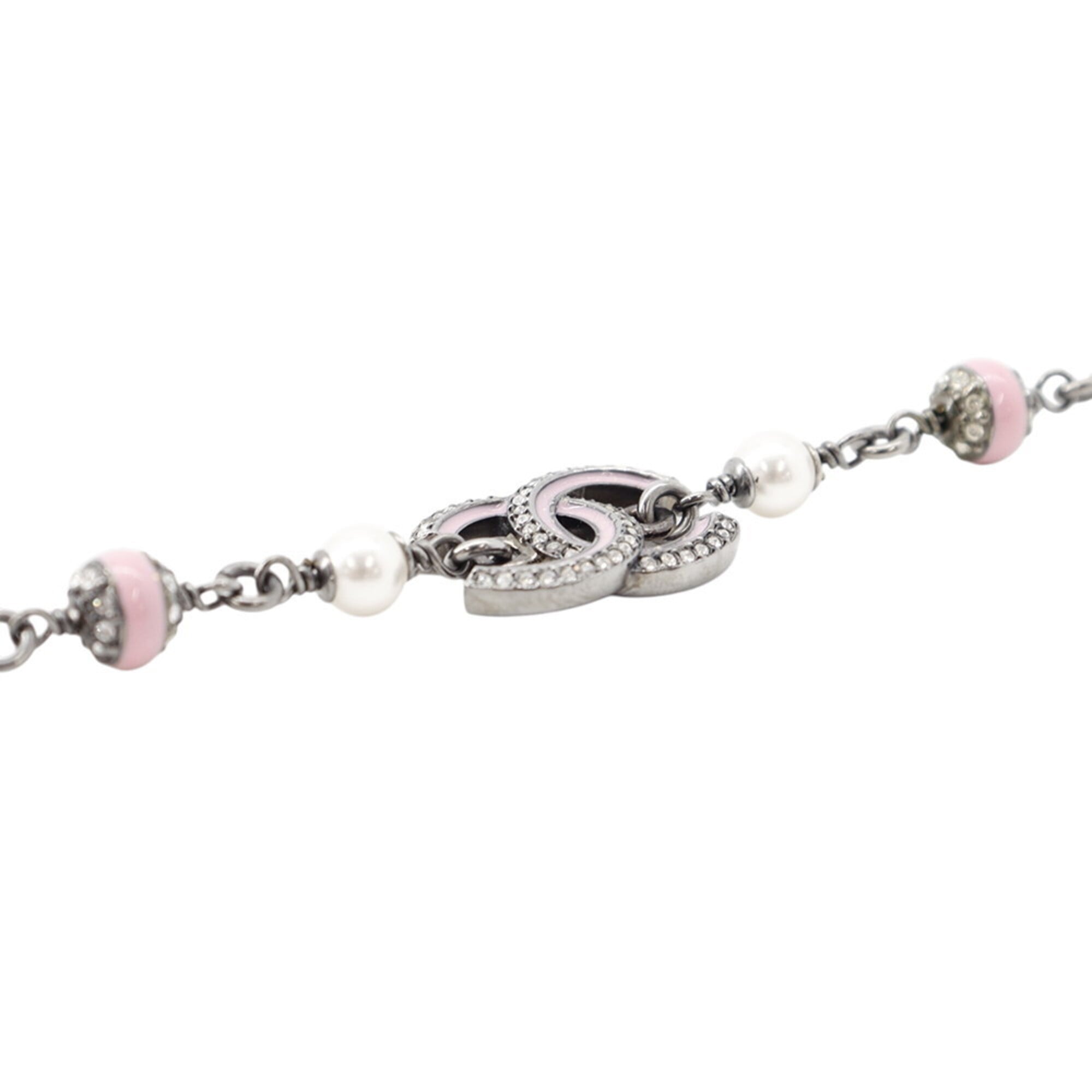 Chanel Necklace Coco Mark Faux Pearl Rhinestone C25B CHANEL Women's NECKLACE — Like New