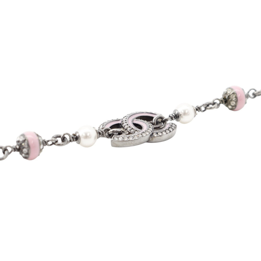 Chanel Necklace Coco Mark Faux Pearl Rhinestone C25B CHANEL Women's NECKLACE — Like New