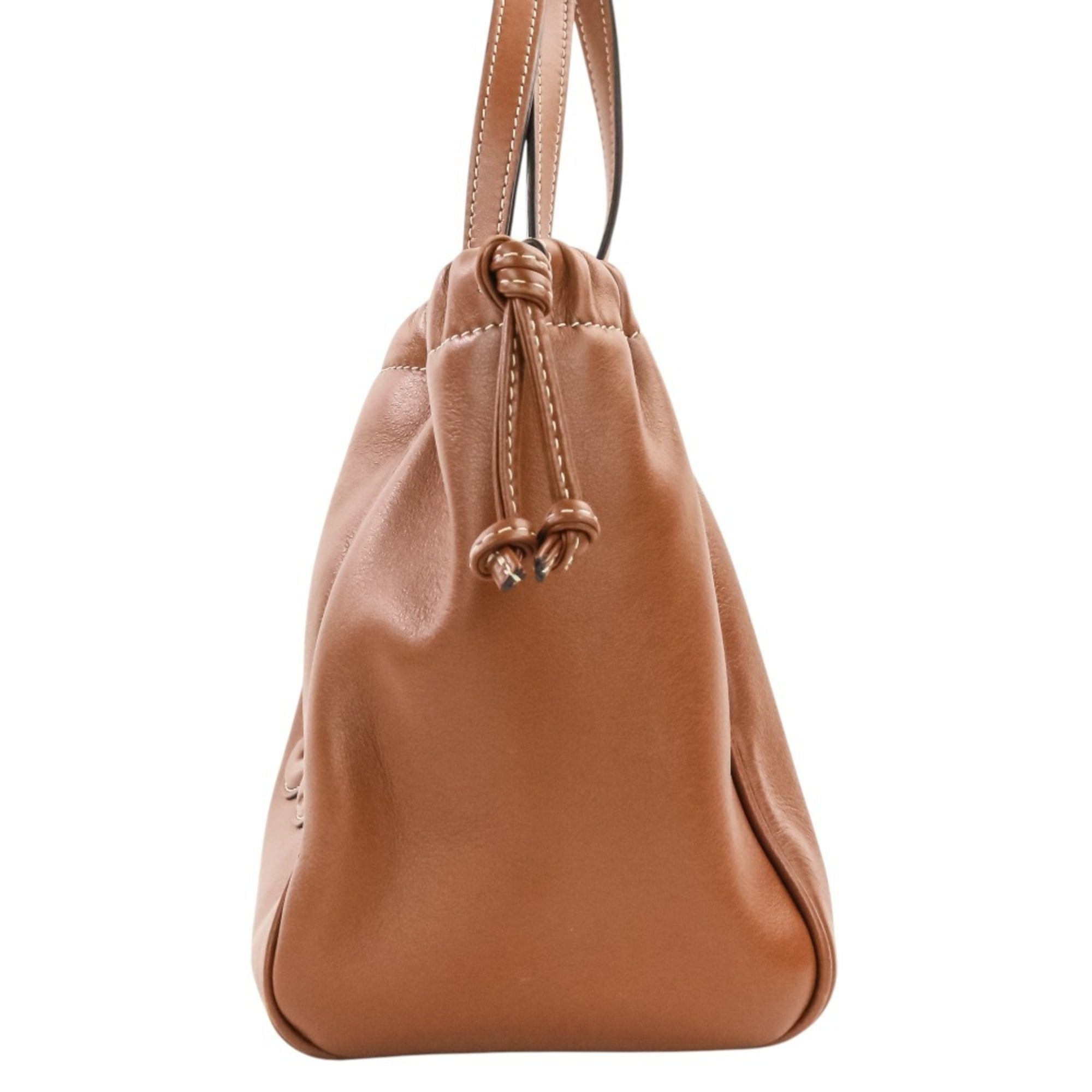CELINE Small Cabas Drawstring Cuire Triomphe 2-way Handbag/Shoulder Bag, Brown, Women's — Like New