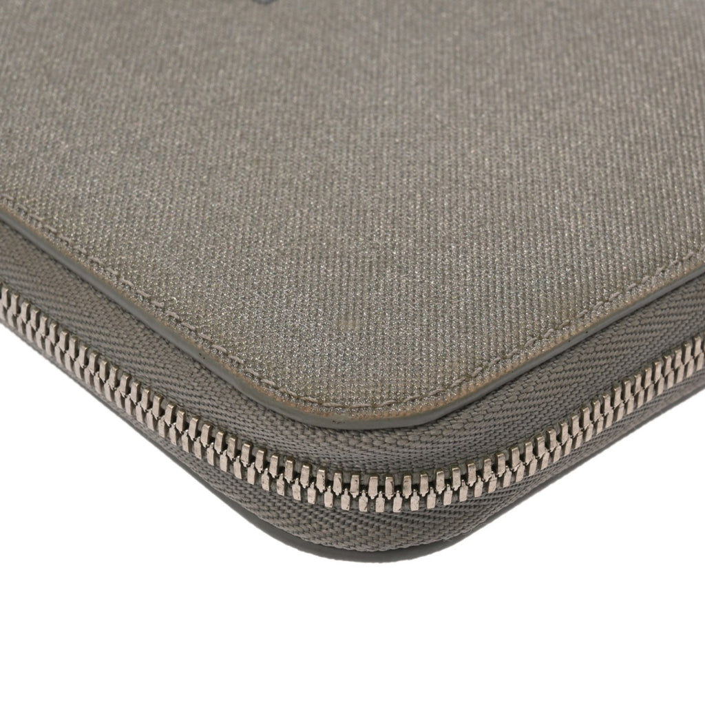 BALENCIAGA Silver Zip-Around Wallet with Hardware, 594290, Unisex, Glitter Material, Long