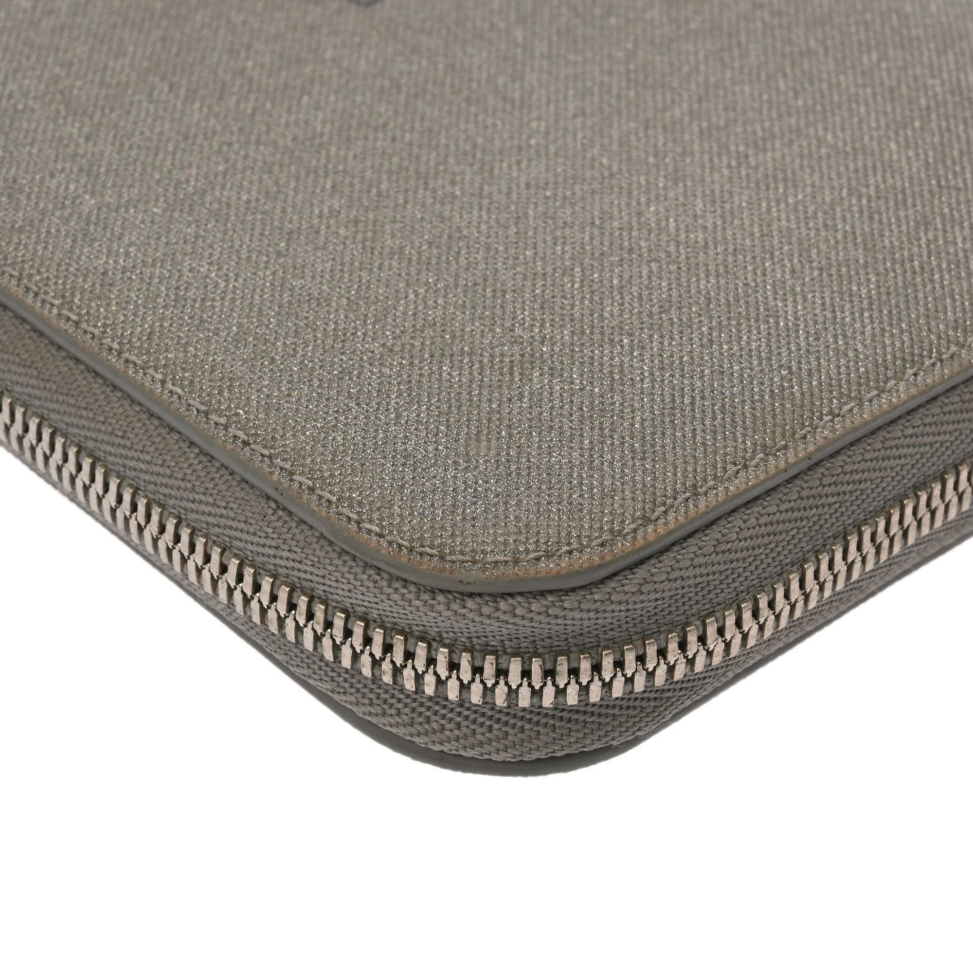 BALENCIAGA Silver Zip-Around Wallet with Hardware, 594290, Unisex, Glitter Material, Long