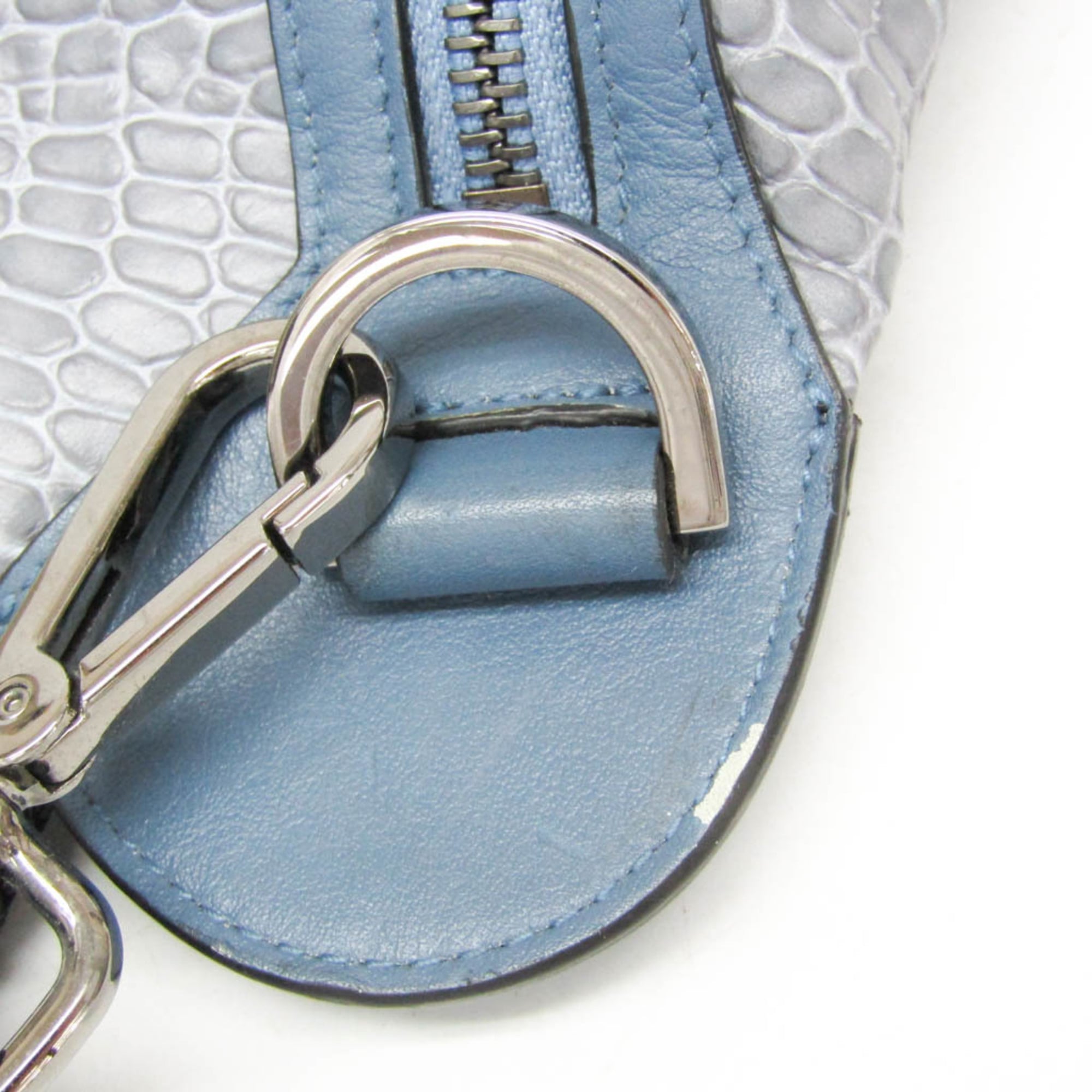 Jimmy Choo Women's Leather Fanny Pack,Sling Bag Blue,Gray