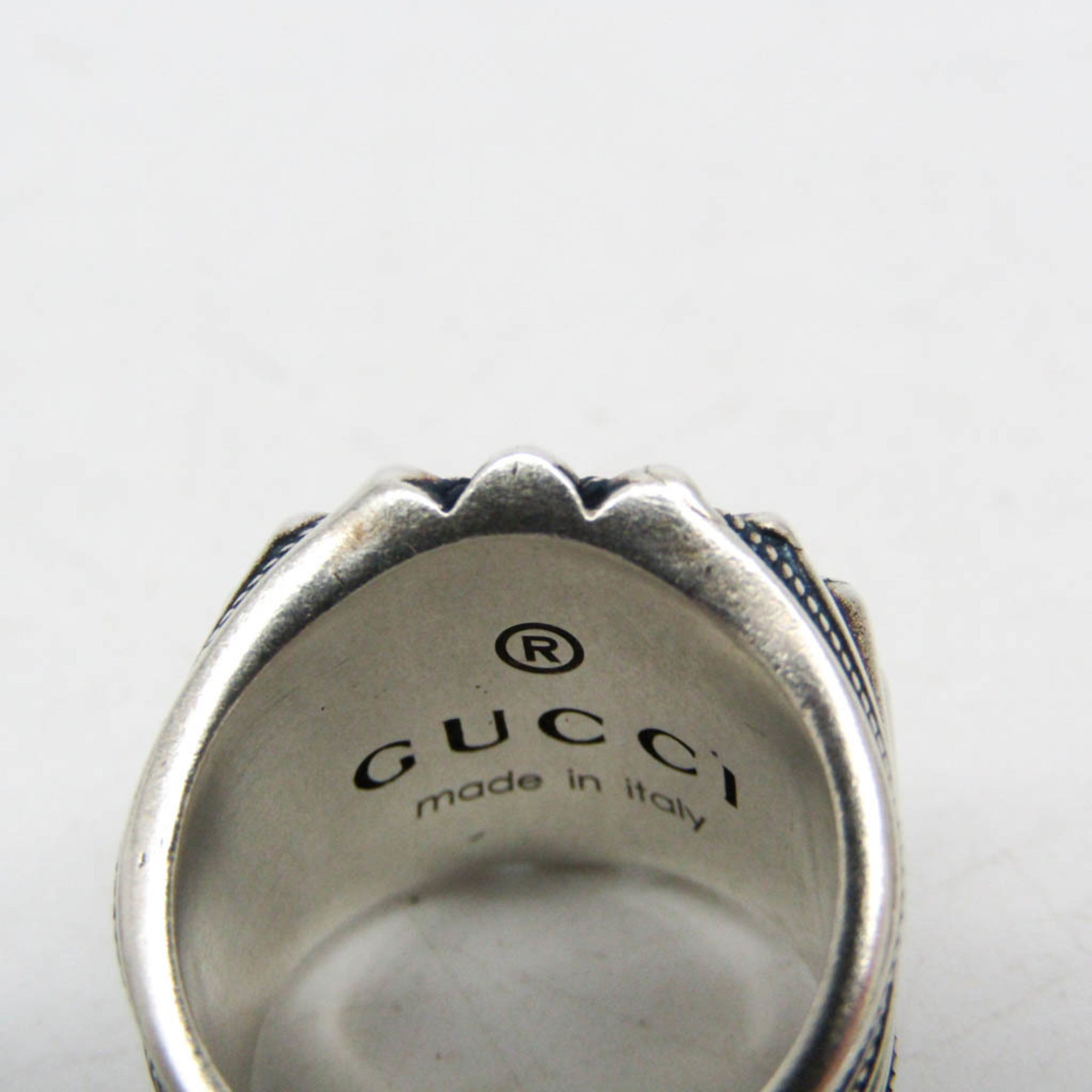 Gucci Interlocking G 728399 Silver Fashion Band Ring Silver — Like New