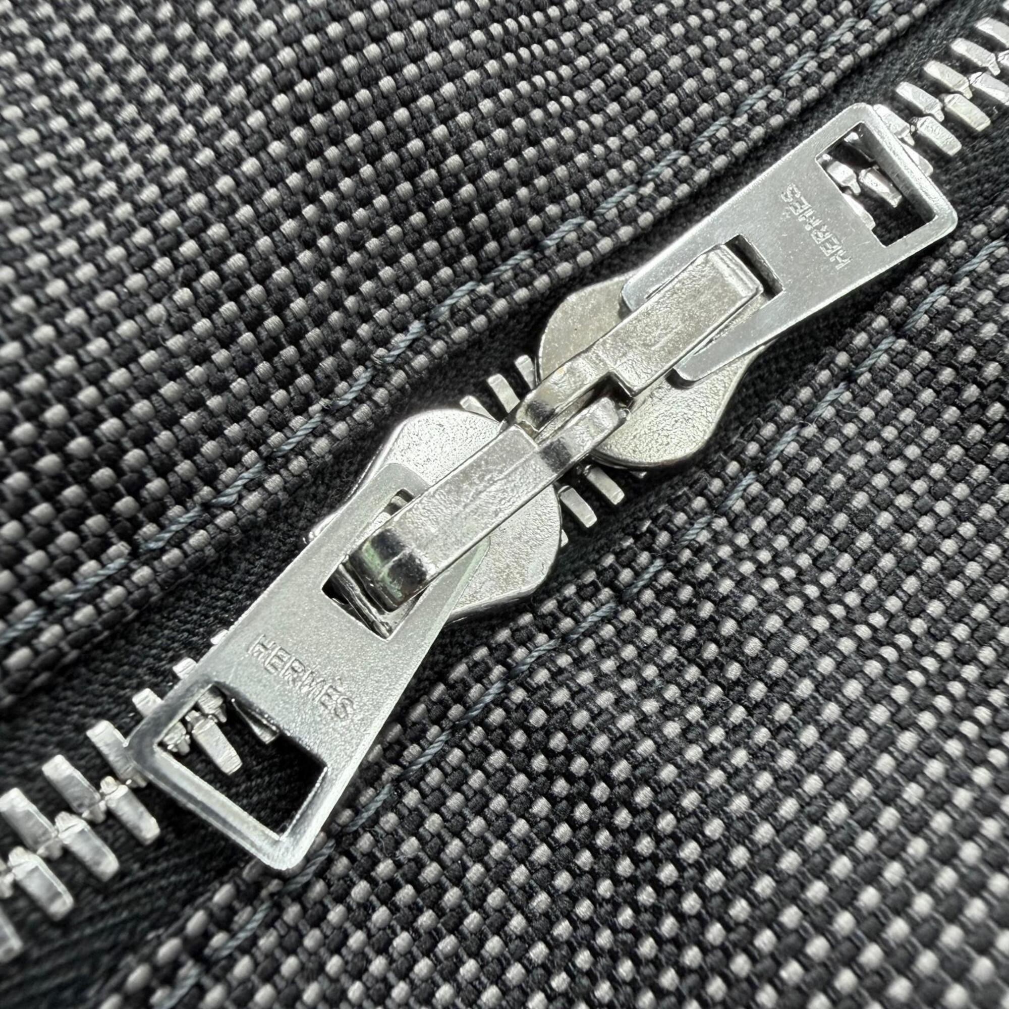 HERMES Hermes Herline Tote GM Silver Hardware Sellier Button Handbag Bag Gray Made in France Men's — Like New