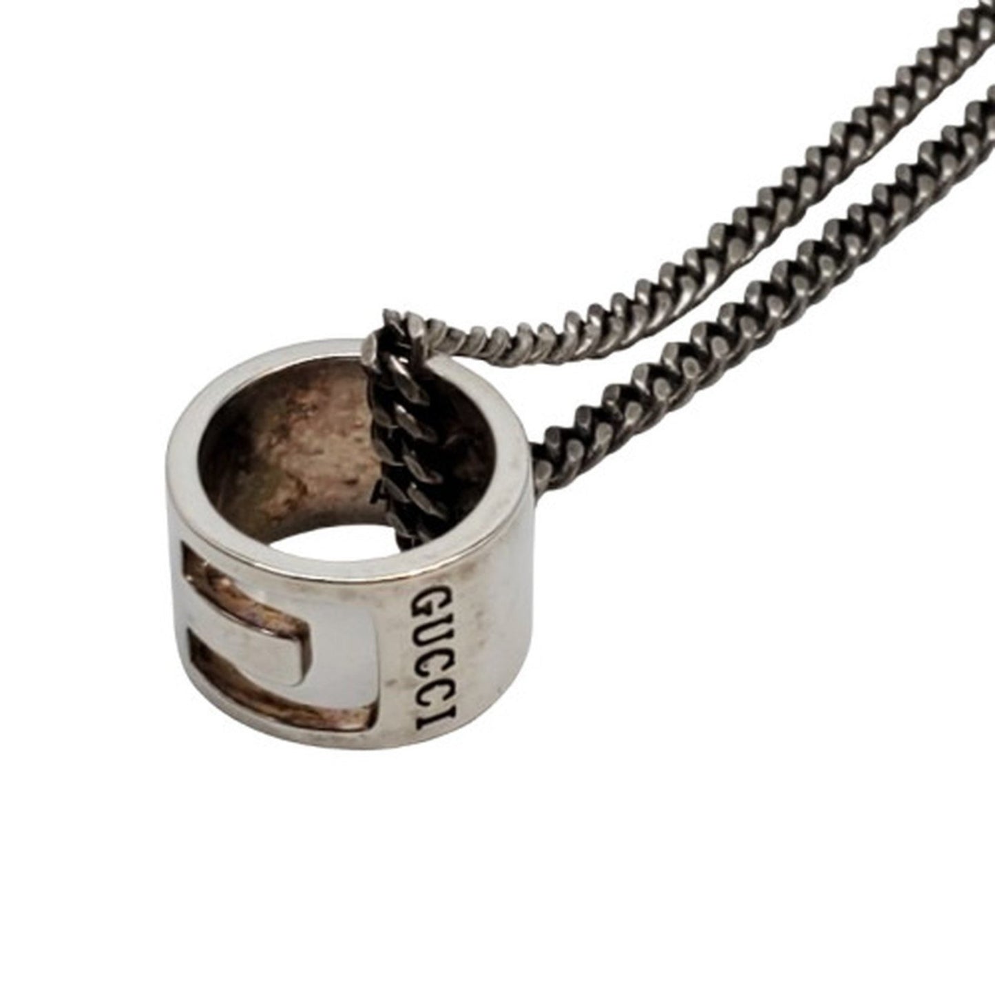 GUCCI Cutout G Necklace Sv925 Silver Men's Women's Kaizuka Store IT4QCLVJUZET RK2005D