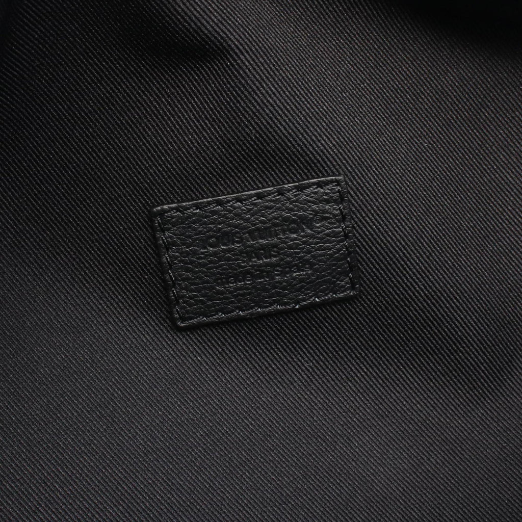 Louis Vuitton Rush Bum Bag, Waist Body Leather Monogram Shadow, Men's, Black, M47058