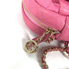 Chanel Matelasse Quilted Chain Bag Crossbody Pochette Shoulder Bag pink Gold — Like New