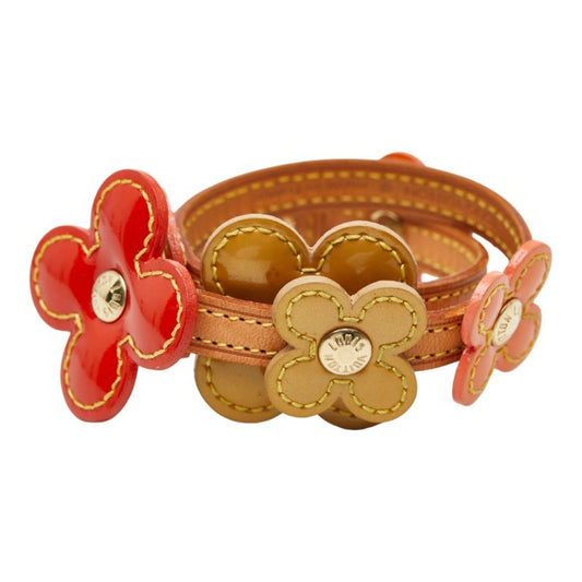 Louis Vuitton Monogram Vernis Flower Lexington Bracelet M92251 Brown, Orange, and Red Leather Women's LOUIS VUITTON